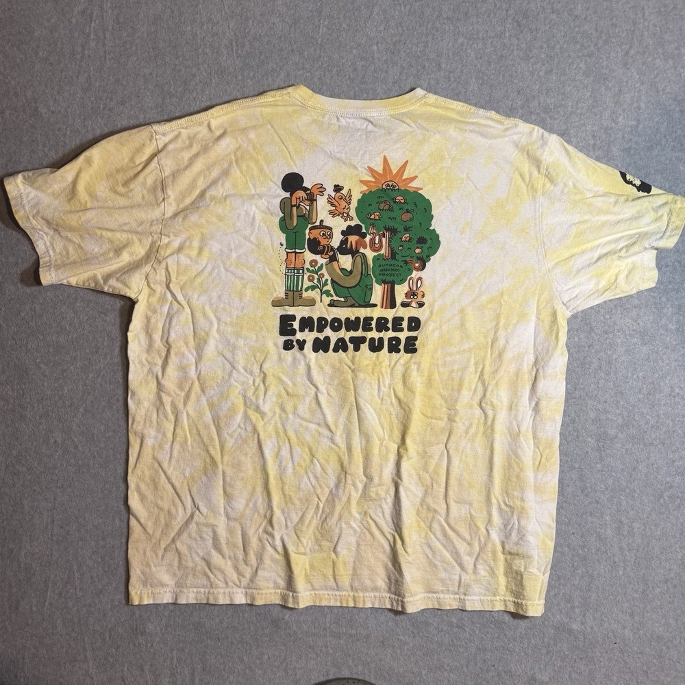 Men's Parks Project X Outdoor Afro T Shirt Yellow 3XL Tie Dye Nature Shirt